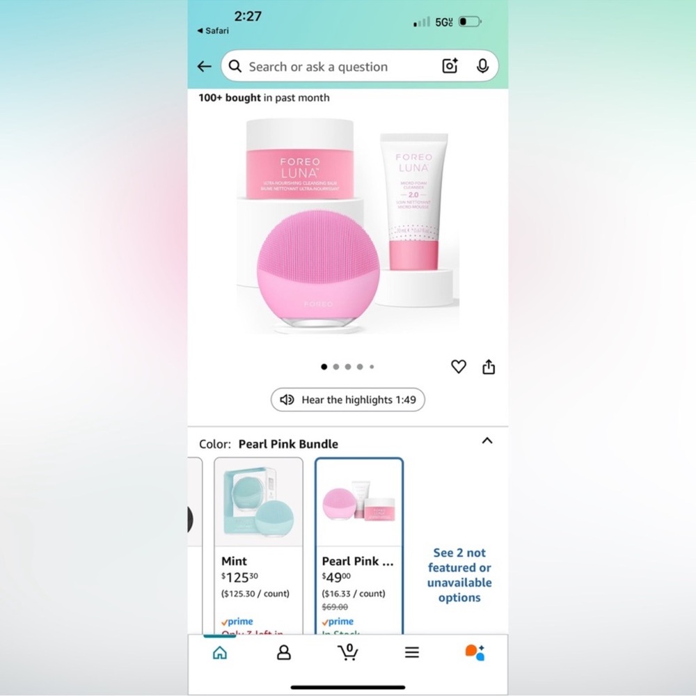 FOREO Luna Pearl Pink Skincare Set 3 pieces